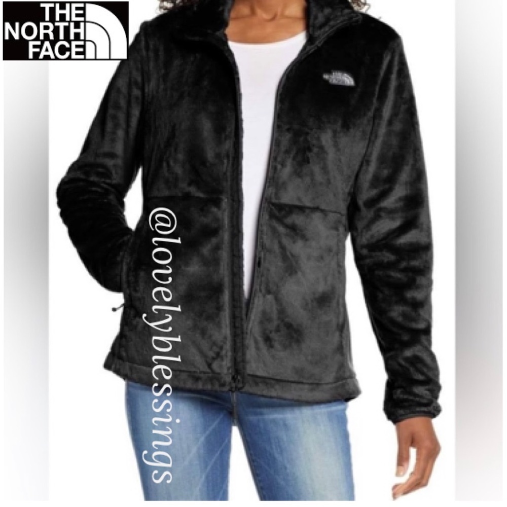 The Northface Osito Jacket Soft Silken Fleece Black Zip Up Front Size Medium